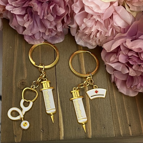 Nurses Keychain with Syringe & Charms - Picture 2 of 16